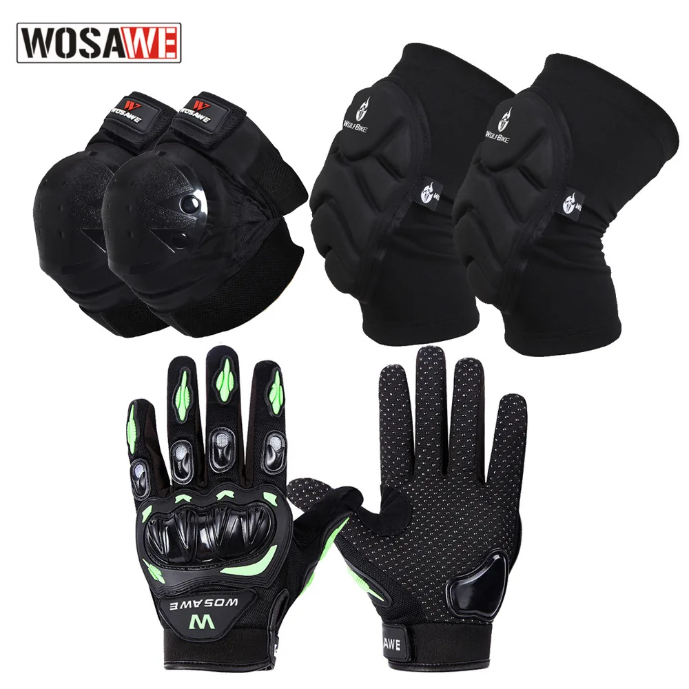 WOSAWE 6pcs Gloves Knee Elbow Pad Motorbike Knee Pads Protective Gear Motorcycle Elbow Pads Motor Knee Protector+Moto Gloves
WOSAWE 6pcs Gloves Knee Elbow Pad Motorbike Knee Pads Protective Gear Motorcycle Elbow Pads Motor Knee Protector+Moto Gloves