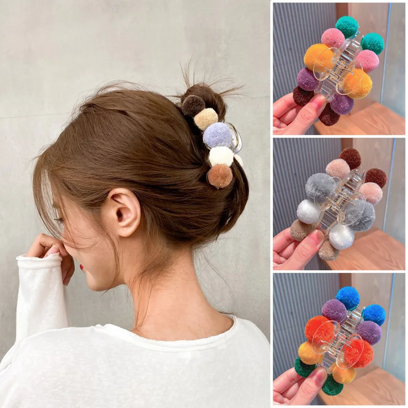 Plush Ball Collision Color HairClaw Autumn Winter Hairball Crab Hair Clip Back of Head Hair Accessories Headdress Headwear Women
Plush Ball Collision Color HairClaw Autumn Winter Hairball Crab Hair Clip Back of Head Hair Accessories Headdress Headwear Women
