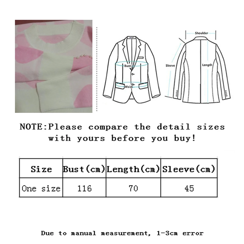 Sllsky Women Knitted Sweater Long Pullovers O-Neck Pearls Beading Sweaters Sweet Heart Pull Jumpers Long Sleeve Kawaii Pullover
Sllsky Women Knitted Sweater Long Pullovers O-Neck Pearls Beading Sweaters Sweet Heart Pull Jumpers Long Sleeve Kawaii Pullover