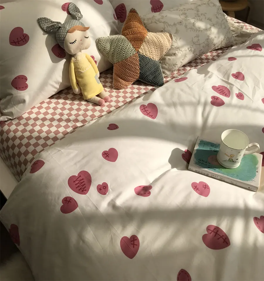 Cute cool cartoon heart bedding set adult,single double cotton twin full queen home textile flat sheet pillowcase duvet cover
Cute cool cartoon heart bedding set adult,single double cotton twin full queen home textile flat sheet pillowcase duvet cover