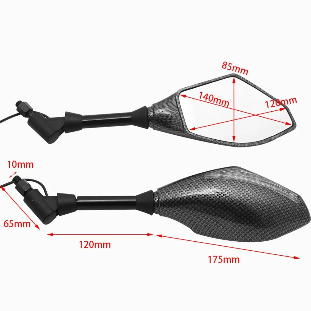 Universal Motorcycle Indicator 10mm Rear View Side Mirrors Integrated LED Turn Signals Fit for Street Bikes Cruiser Scooters
Universal Motorcycle Indicator 10mm Rear View Side Mirrors Integrated LED Turn Signals Fit for Street Bikes Cruiser Scooters