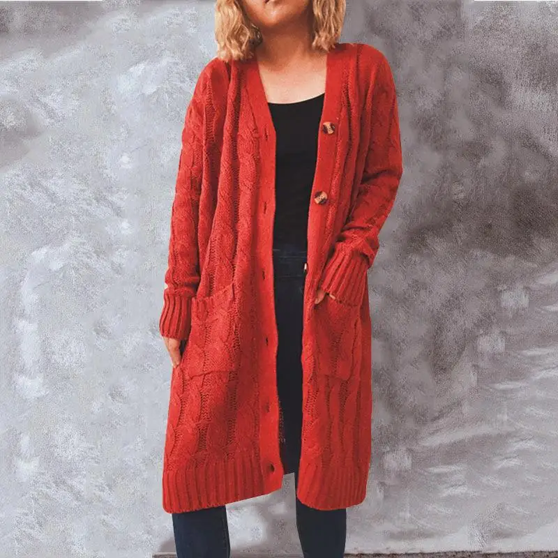 2021 autumn winter new women's long sweater cardigan coat single breasted coarse linen pocket knitting cardigans
2021 autumn winter new women's long sweater cardigan coat single breasted coarse linen pocket knitting cardigans