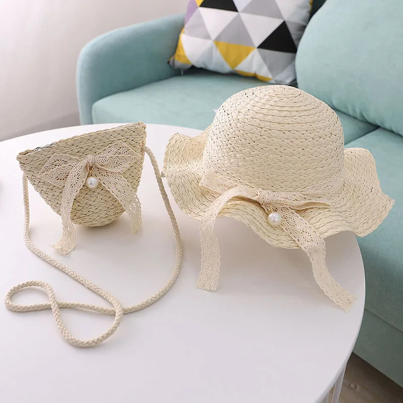 Korean Solid Color Bowknot Children's Sun Hat Bag Set Summer Brand Wide Brim Beach Straw Hat Girls Sun Hat
Korean Solid Color Bowknot Children's Sun Hat Bag Set Summer Brand Wide Brim Beach Straw Hat Girls Sun Hat
