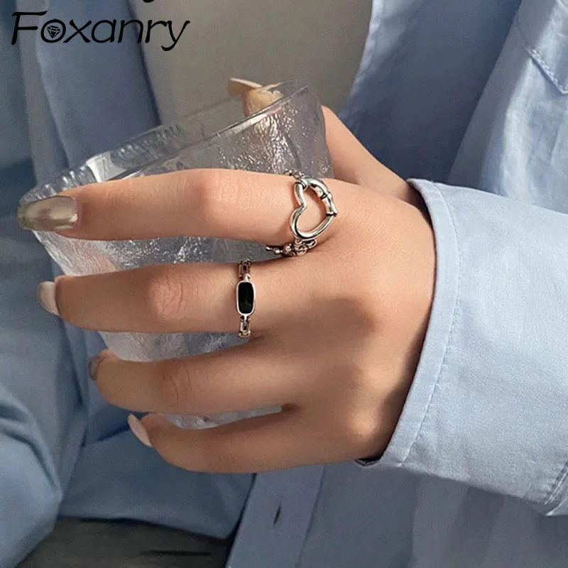 GOLDRIA 925 Sterling Silver Rings Couple Accessories Fashion Vintage Simple Hollow LOVE Heart Black Geometric Girl Party Jewelry
GOLDRIA 925 Sterling Silver Rings Couple Accessories Fashion Vintage Simple Hollow LOVE Heart Black Geometric Girl Party Jewelry