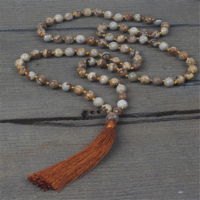 Fashion Natural Picture stone Necklace 108 Buddha Beads Buddhism spread Practice Energy Chic Dark Matter Gift Taseel
Fashion Natural Picture stone Necklace 108 Buddha Beads Buddhism spread Practice Energy Chic Dark Matter Gift Taseel