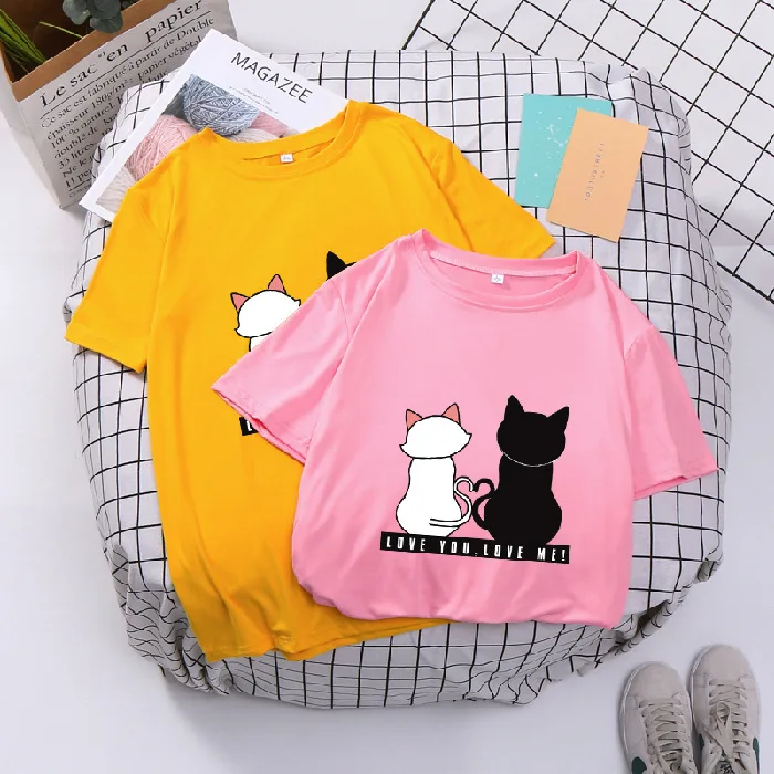 Qrxiaer Young Boy Girls Tee Short Sleeve Streetwear Female Top Animal Black White Cat Shirt Couple Shirts Women Summer Clothes
Qrxiaer Young Boy Girls Tee Short Sleeve Streetwear Female Top Animal Black White Cat Shirt Couple Shirts Women Summer Clothes