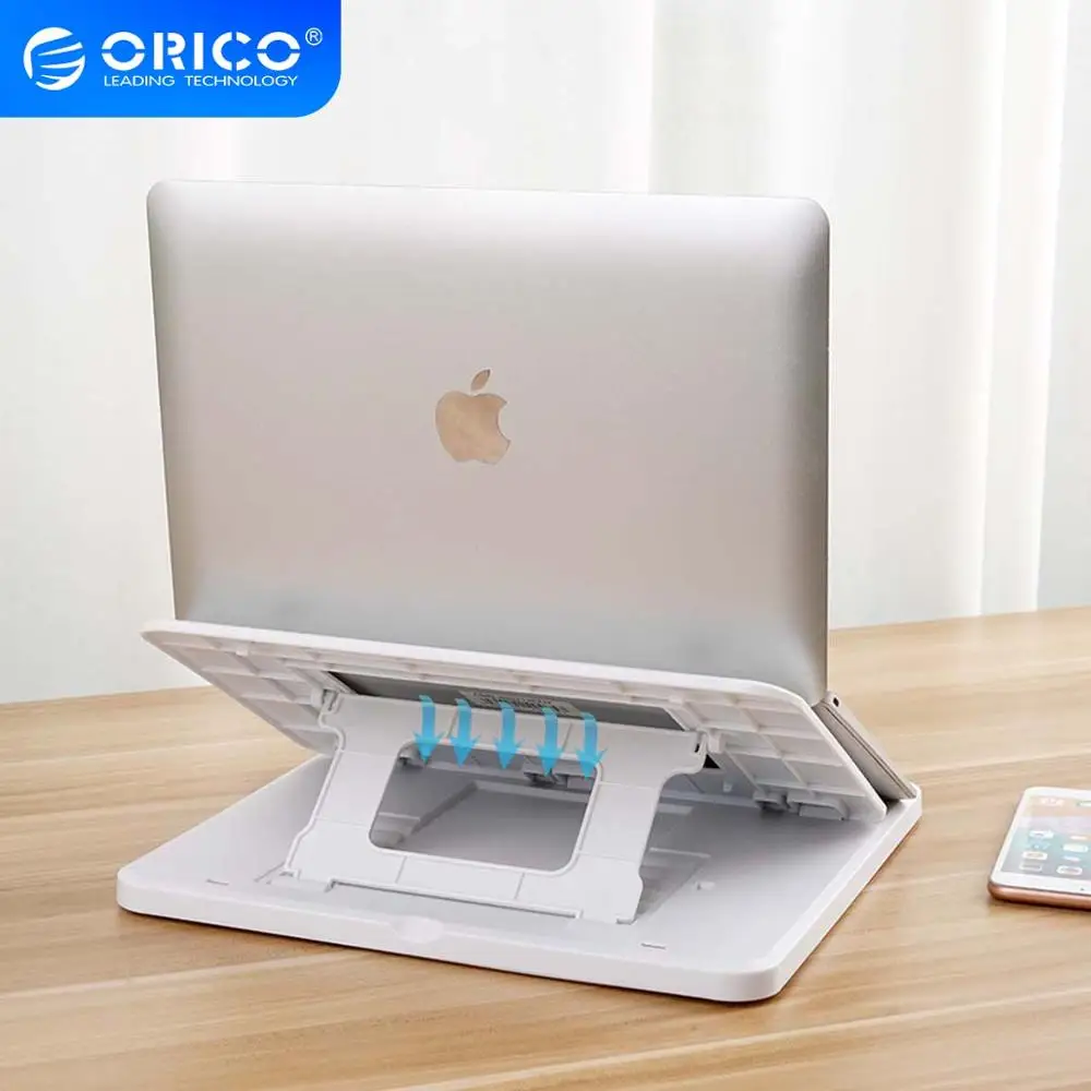 ORICO Tablet/Laptop Holder 7 Angles Adjustable Anti skid Silicone Hollow Heat dissipation Portable Design White/Black/Gray|Подставка для