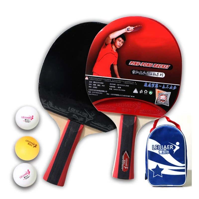 Table Tennis Racket Double Face Pimples-In 3 Pingpong Paddle Racket Set With Bag
Table Tennis Racket Double Face Pimples-In 3 Pingpong Paddle Racket Set With Bag
