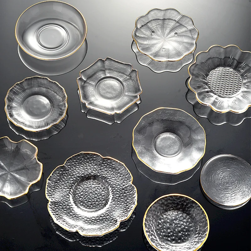 Japanese Style Glass Tea Cup Saucer Mat Pad with Glod Rim for Kung Fu Tea Coffee Coaster Jewelry Storage Trinket Dish
Japanese Style Glass Tea Cup Saucer Mat Pad with Glod Rim for Kung Fu Tea Coffee Coaster Jewelry Storage Trinket Dish