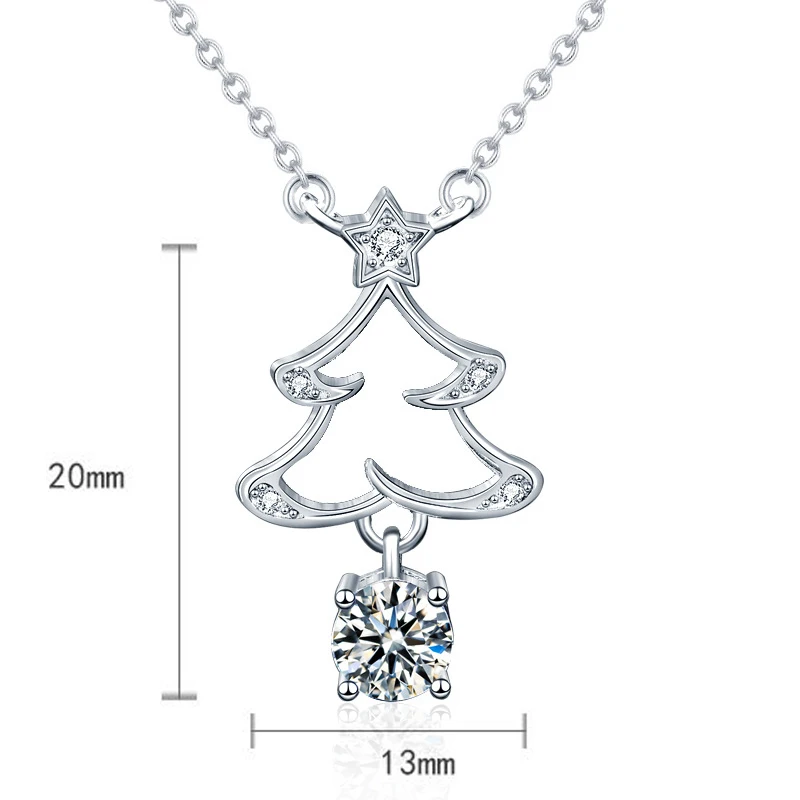 2021 Synthetic diamond 100% 925 Sterling Silver Women Jewelry Wishing tree Moissanite Necklace Chains Choker Couple Pendant