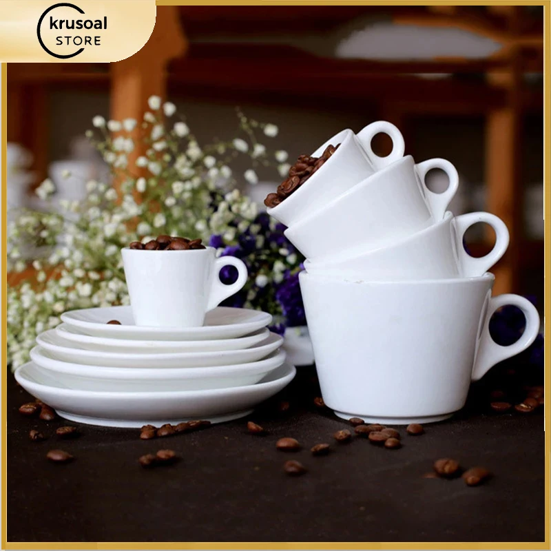 Espresso Coffee Cup Ceramic Mug Saucer Set Pure White Porcelain Water Cup Multi-Specification Espresso Coffee Shop Wholesale Cup
Espresso Coffee Cup Ceramic Mug Saucer Set Pure White Porcelain Water Cup Multi-Specification Espresso Coffee Shop Wholesale Cup