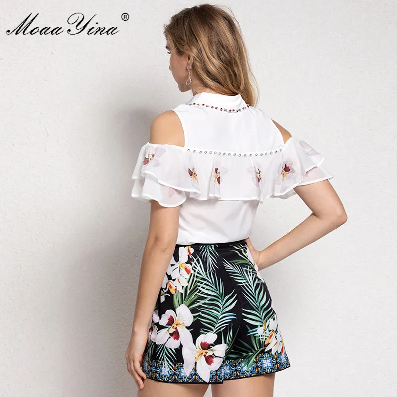 MoaaYina Fashion Designer Suit Summer Women's Butterfly Sleeve Ruffles Beaded Shirt Tops+Shorts Two-piece suit
MoaaYina Fashion Designer Suit Summer Women's Butterfly Sleeve Ruffles Beaded Shirt Tops+Shorts Two-piece suit