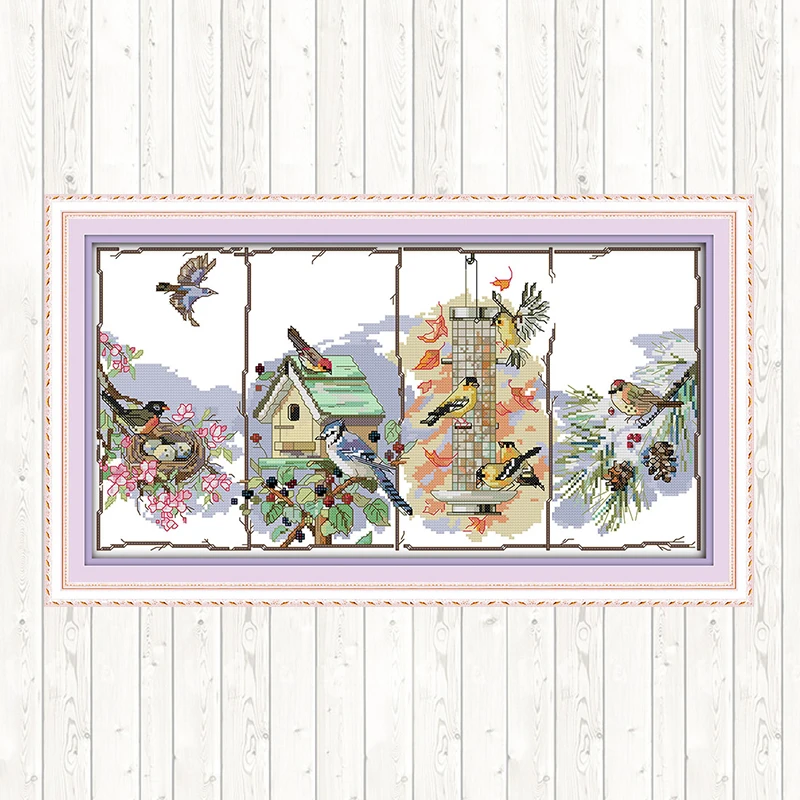Four Seasons of Birds Painting DIY Needlework Counted Cross-stitch Pattern DMC Embroidery Kit 14ct 11ct Printed on Canvas Fabric
Four Seasons of Birds Painting DIY Needlework Counted Cross-stitch Pattern DMC Embroidery Kit 14ct 11ct Printed on Canvas Fabric