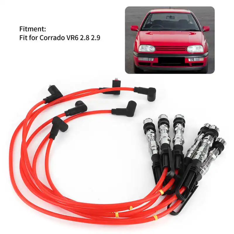 6 шт., кабель зажигания 1J0998031, подходит для VW GOLF III Corrado VR6 2,8 2,9 с тяговым стержнем 
6 шт., кабель зажигания 1J0998031, подходит для VW GOLF III Corrado VR6 2,8 2,9 с тяговым стержнем