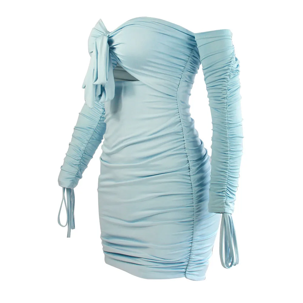 Fashion Off Shoulder Hollow Out Sexy Women Dress Long Sleeve Bodycon Bandage Summer Autumn Dress Pleated Short Party Dress Hot
Fashion Off Shoulder Hollow Out Sexy Women Dress Long Sleeve Bodycon Bandage Summer Autumn Dress Pleated Short Party Dress Hot