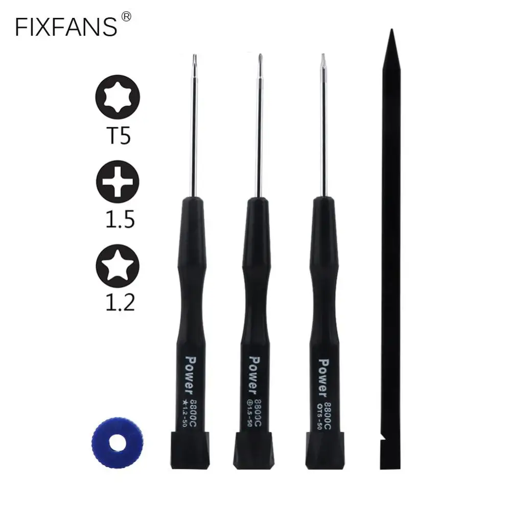 

FIXFANS 5Pcs Precision 1.2mm P5 Pentalobe T5 Torx Phillips PH000 Screwdriver Set for Macbook Air and Pro Retina Repair Tool Kit