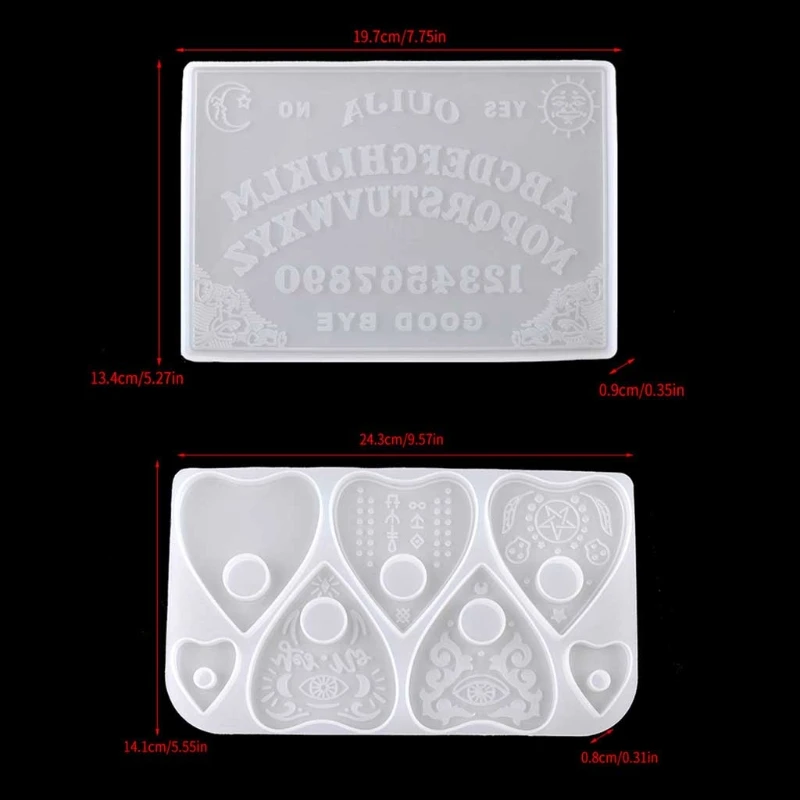 2Pcs Ouija- Board Planchette Resin Molds Gothic Ouija- Board Game Keychain Pendant Epoxy Silicone Molds Jewelry Making
2Pcs Ouija- Board Planchette Resin Molds Gothic Ouija- Board Game Keychain Pendant Epoxy Silicone Molds Jewelry Making