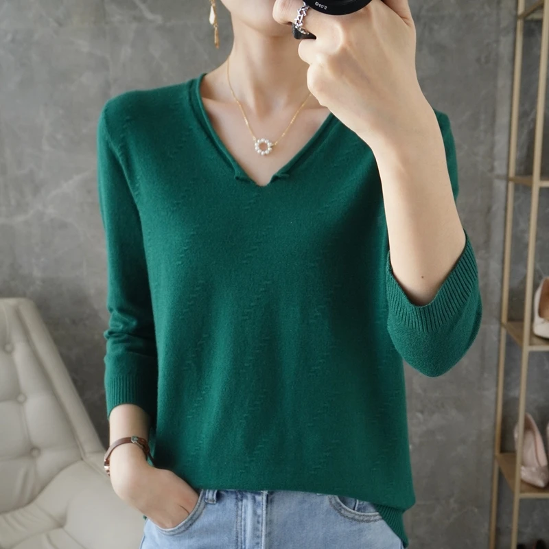 Summer Thin Pure Cotton Short-Sleeved Women Knitted T-Shirt Loose Bottoming Shirt 2021 New Fashion All-Match Pullover V-Neck Top 
Summer Thin Pure Cotton Short-Sleeved Women Knitted T-Shirt Loose Bottoming Shirt 2021 New Fashion All-Match Pullover V-Neck Top