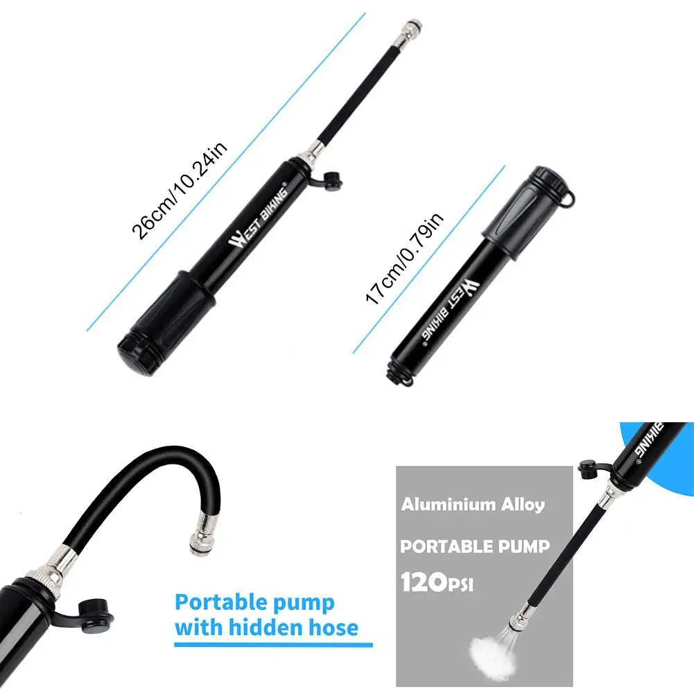 Hand Mini Bicycle Pump Lightweight Portable MTB Bike Tire Air Inflator With Hose For Schrader Valve Hose Pumps Bicycle Accessory
Hand Mini Bicycle Pump Lightweight Portable MTB Bike Tire Air Inflator With Hose For Schrader Valve Hose Pumps Bicycle Accessory