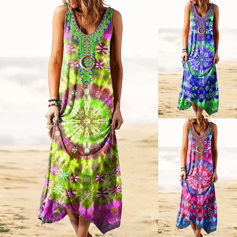 2021 Spring Women Relaxed National Style Dress Large Big Printed Line Summer Boho Casual Party Elegant Dresses Plus Sizes
2021 Spring Women Relaxed National Style Dress Large Big Printed Line Summer Boho Casual Party Elegant Dresses Plus Sizes
