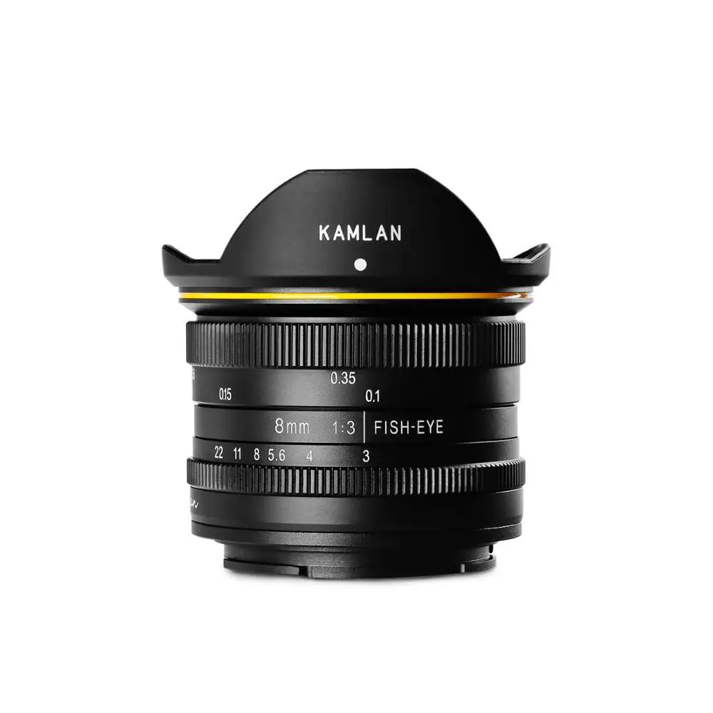KamLan 8 мм F3.0 APS C ручной фиксированный фокус широкоугольный объектив рыбий глаз для