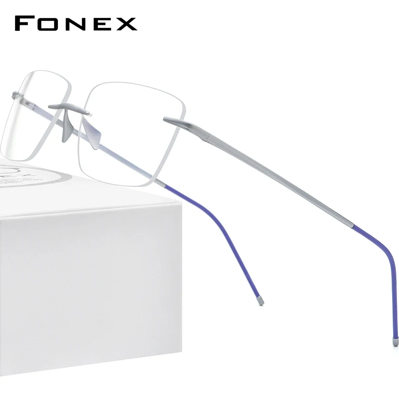 FONEX Pure Titanium Glasses Frame Men 2020 Women Rimless Prescription Square Eyeglasses Frameless Myopia Optical Eyewear 8557
FONEX Pure Titanium Glasses Frame Men 2020 Women Rimless Prescription Square Eyeglasses Frameless Myopia Optical Eyewear 8557