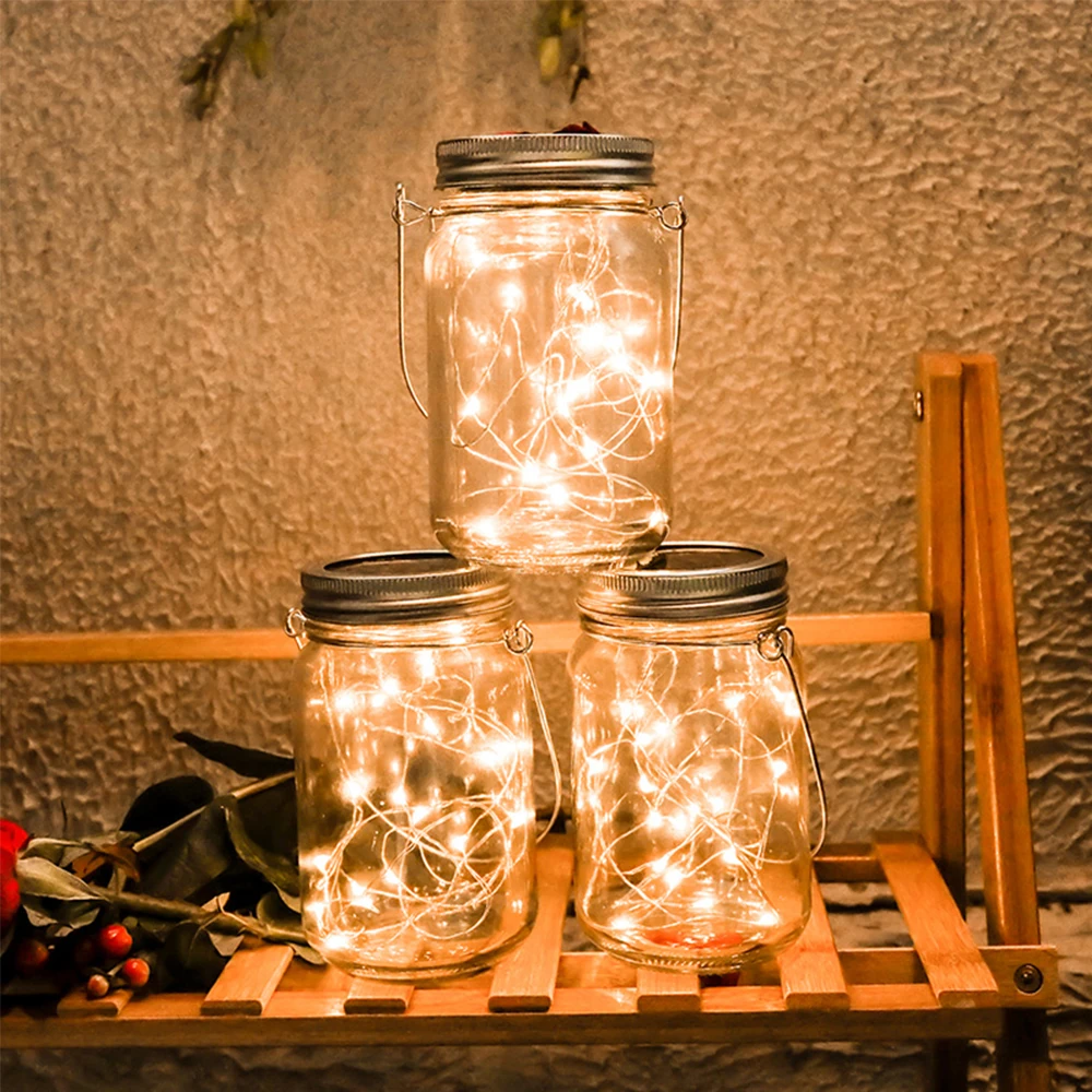 Waterproof Mason Jar Hanging Solar Light 20 LED String Fairy Lights Outdoor Lantern for Outsides Garden Lawn Christmas Wedding
Waterproof Mason Jar Hanging Solar Light 20 LED String Fairy Lights Outdoor Lantern for Outsides Garden Lawn Christmas Wedding