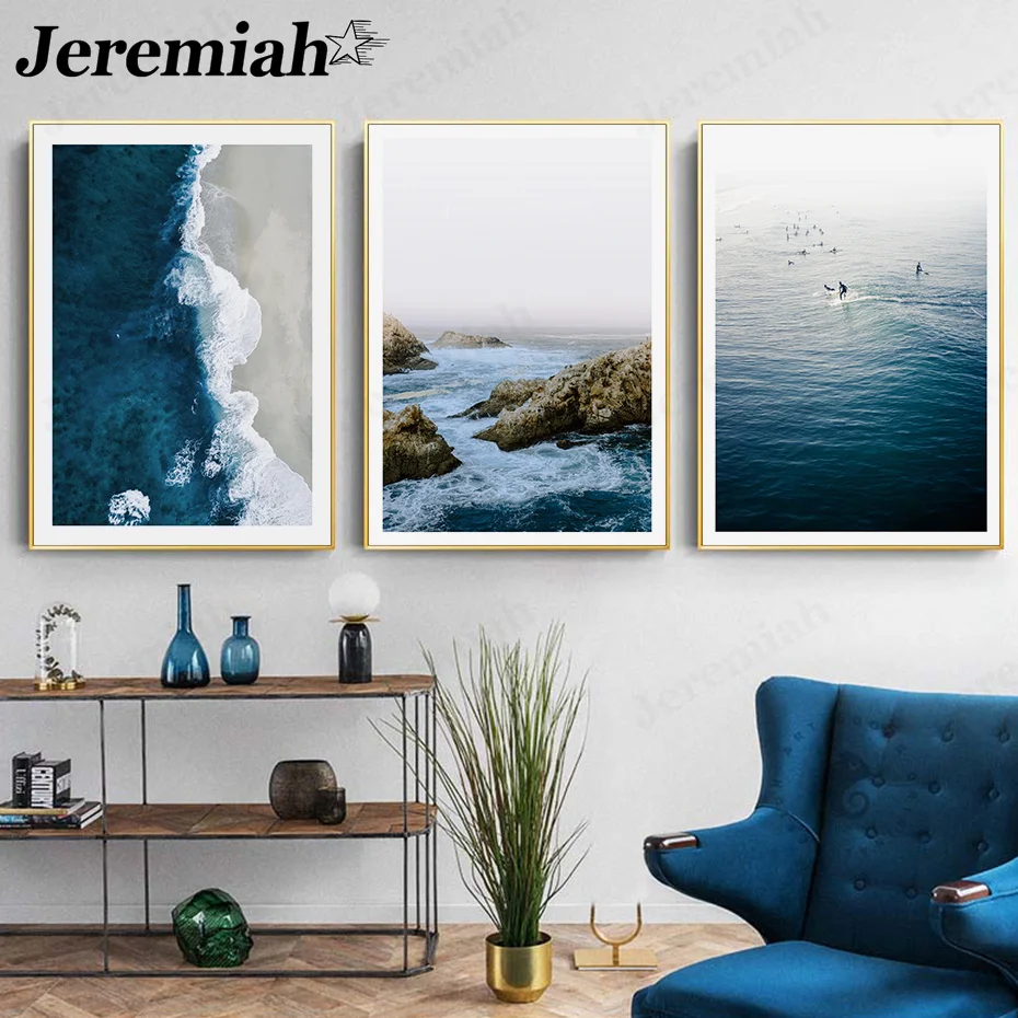 Nordic Minimalist Seascape Canvas Poster Blue Wave Painting Picture Print Wall Art Modern Living Room Home Decoration
Nordic Minimalist Seascape Canvas Poster Blue Wave Painting Picture Print Wall Art Modern Living Room Home Decoration