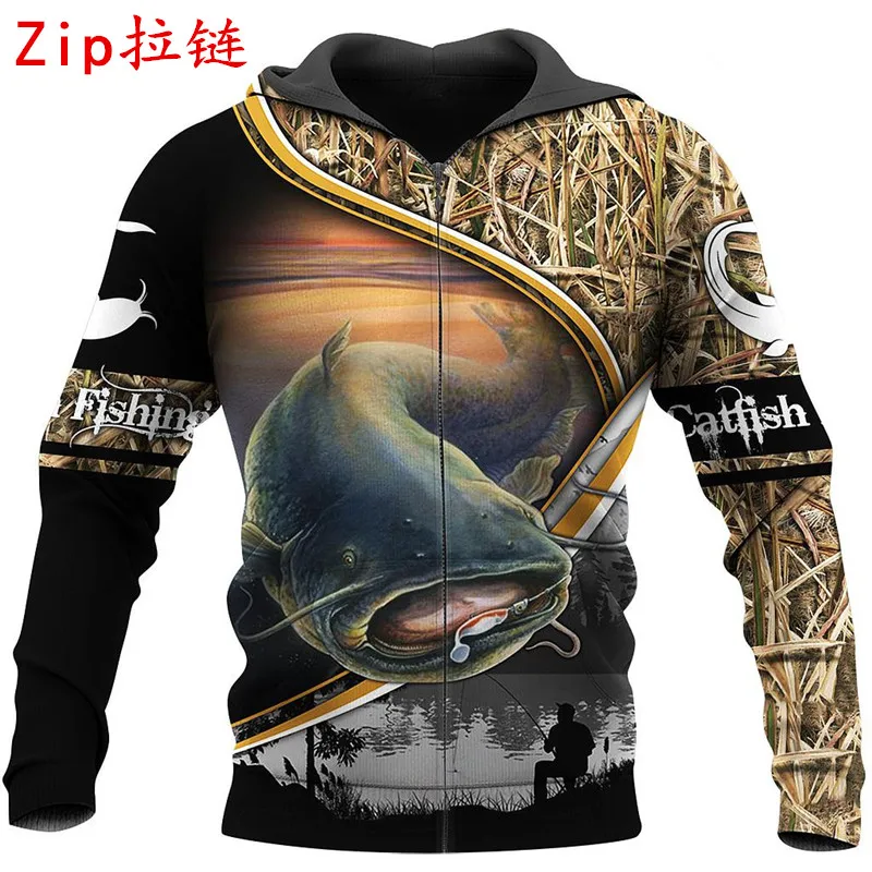 New year 3D printing catfish fishing art Hoodie men's blouse hip hop Harajuku fashion casual Sweatshirt zipper jacket
New year 3D printing catfish fishing art Hoodie men's blouse hip hop Harajuku fashion casual Sweatshirt zipper jacket