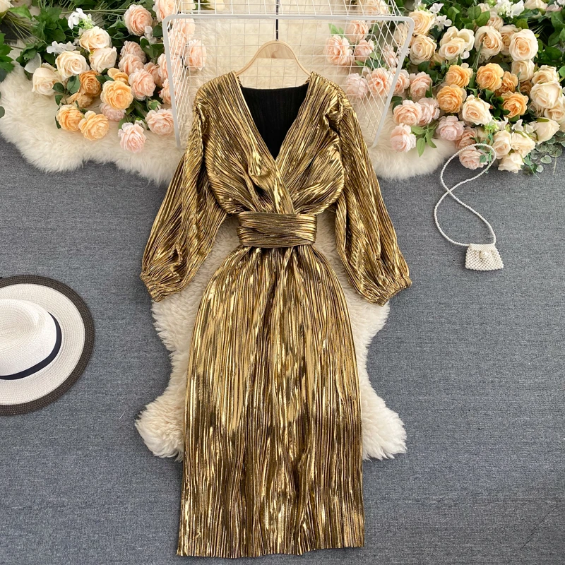 Fashion Spring and Autumn New Women's Clothing V-Neck Lace-Up High Waist Dress Solid Color Streetwear Mid-Calf Vestidos
Fashion Spring and Autumn New Women's Clothing V-Neck Lace-Up High Waist Dress Solid Color Streetwear Mid-Calf Vestidos