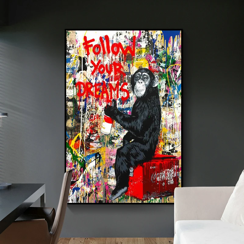 Follow Your Dreams Street Wall Graffiti Art Canvas Paintings Abstract Animals Posters and Prints Pictures for Kids Room Decor
Follow Your Dreams Street Wall Graffiti Art Canvas Paintings Abstract Animals Posters and Prints Pictures for Kids Room Decor