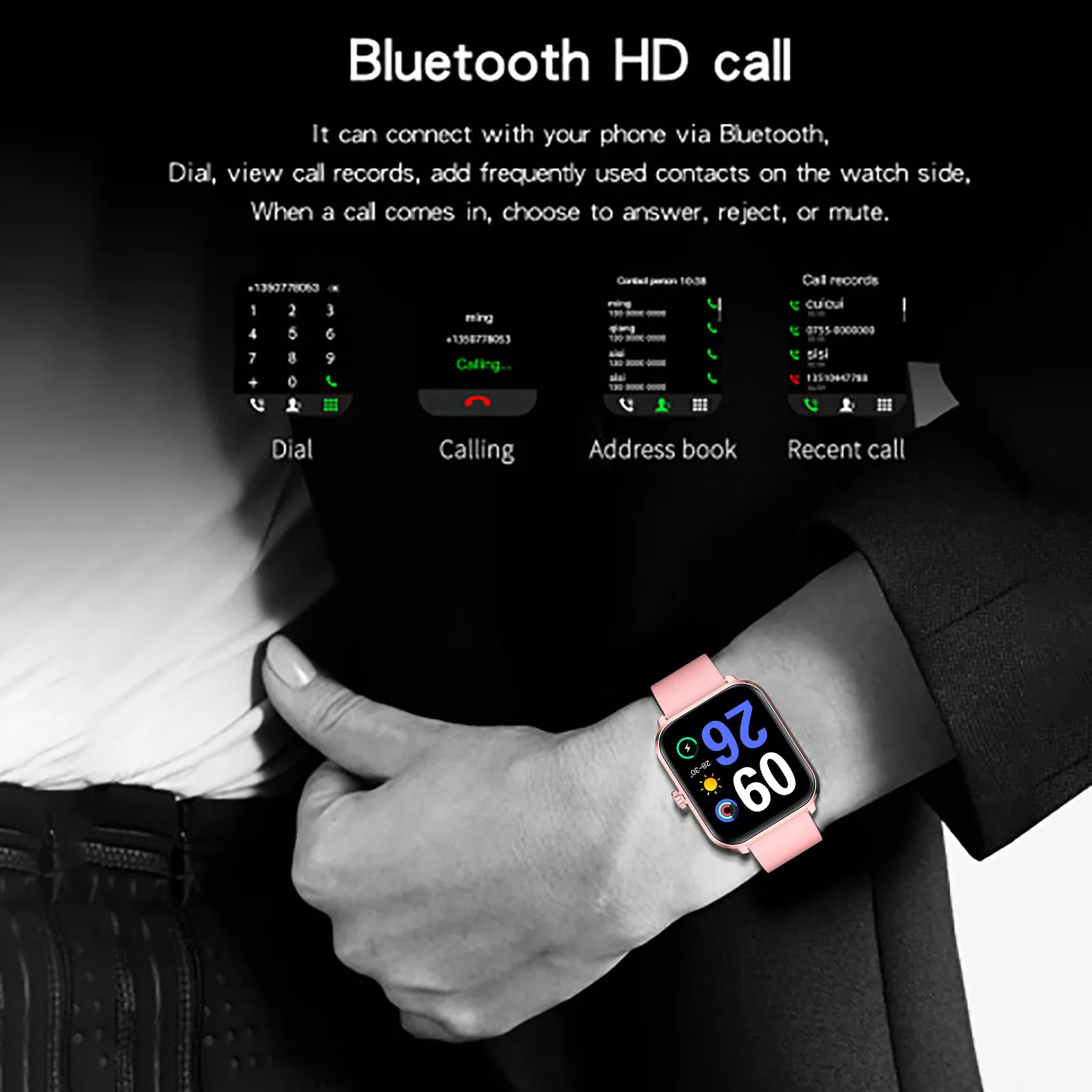 NSSD HW23-Smartwatch Bluetooth Call Female Male Dynamic Dial Smart Watches Heart Rate Weather Display Wristband For Phone