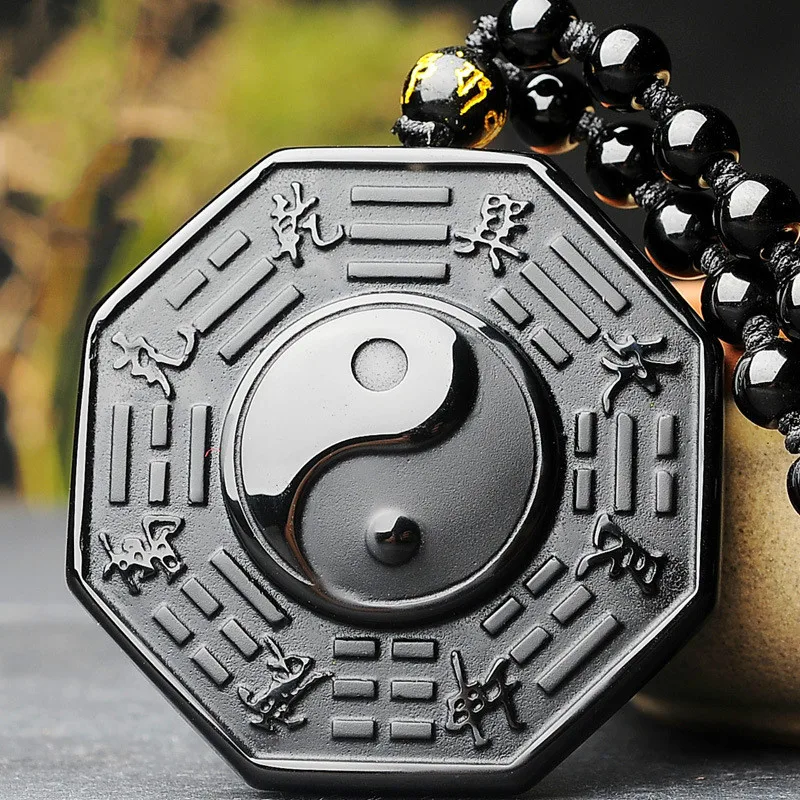 Carved Black Obsidian Tai Chi Gossip Jade Pendant Necklace Chinese Fashion Charm Jewelry Accessories Amulet for Men Women Gifts
Carved Black Obsidian Tai Chi Gossip Jade Pendant Necklace Chinese Fashion Charm Jewelry Accessories Amulet for Men Women Gifts