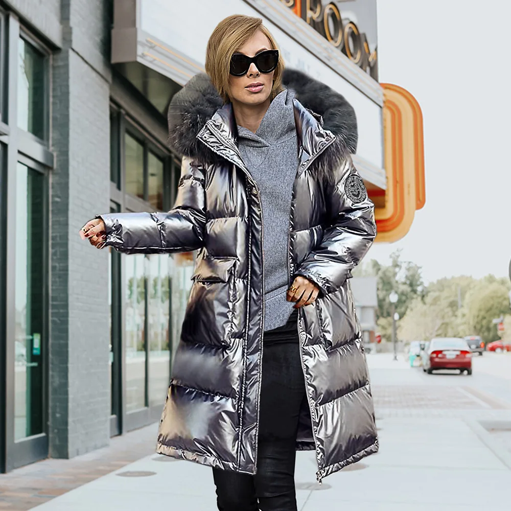 Women's Cotton Clothes New Winter Bright Coat European and American Medium and Long Thickened Cotton Clothes Coat
Women's Cotton Clothes New Winter Bright Coat European and American Medium and Long Thickened Cotton Clothes Coat