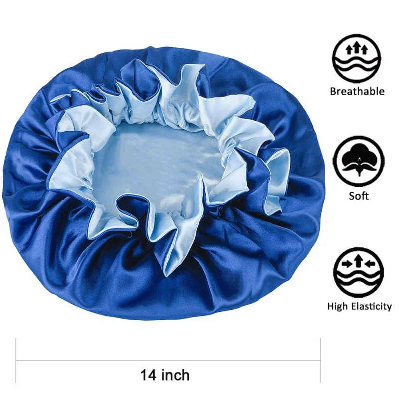 Women Satin Night Sleep Cap Shower Caps Elastic Shower Cap Hair Bonnet Hat Silk Head Cover Wide Elastic Band
Women Satin Night Sleep Cap Shower Caps Elastic Shower Cap Hair Bonnet Hat Silk Head Cover Wide Elastic Band
