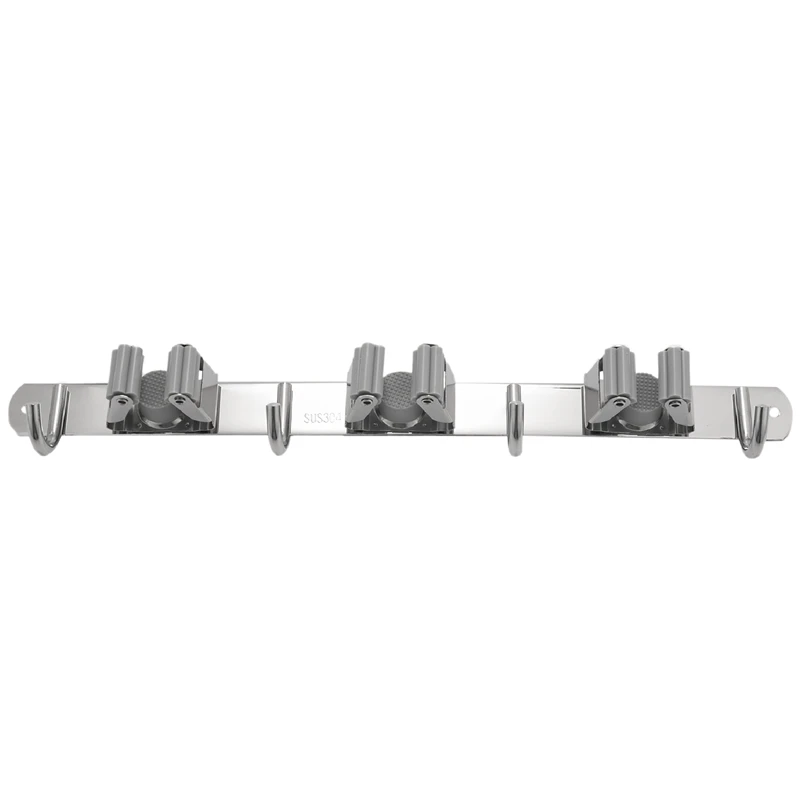 Broom Mop Holder, Stainless Steel Heavy Duty Wall Mount Storage Organizer Tools Hanger With 3 Racks 4 Hooks For Kitchen Bathroom
Broom Mop Holder, Stainless Steel Heavy Duty Wall Mount Storage Organizer Tools Hanger With 3 Racks 4 Hooks For Kitchen Bathroom