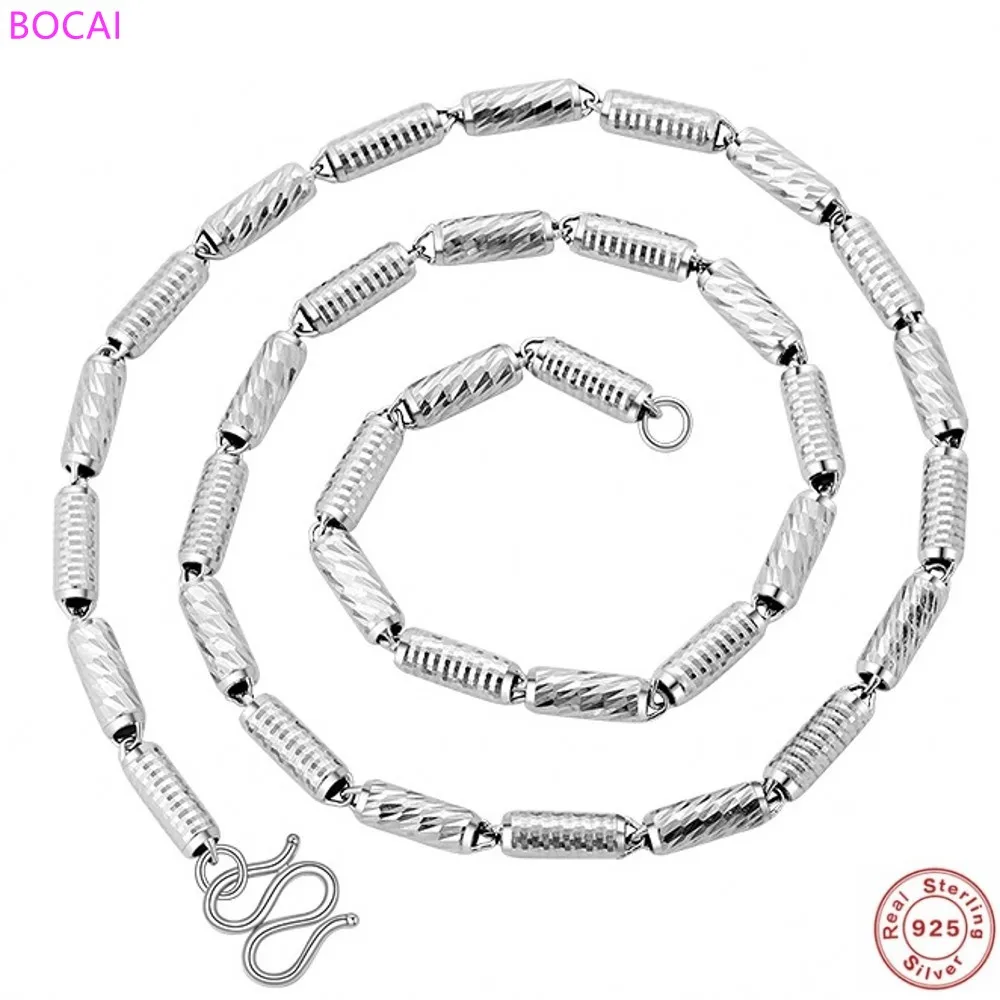 BOCAI S925 Sterling Silver Necklace Hollow Cylinder Car Chain Men's Two Kinds Of Car Flowers New Fashion Thai Silver Necklace
BOCAI S925 Sterling Silver Necklace Hollow Cylinder Car Chain Men's Two Kinds Of Car Flowers New Fashion Thai Silver Necklace