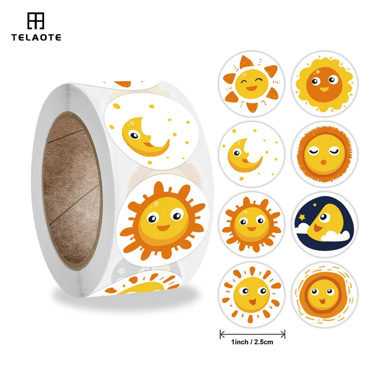 Наклейка на лицо с солнцем и луной, 1 дюйм 
Наклейка на лицо с солнцем и луной, 1 дюйм