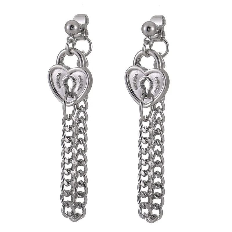 Gothic Metal Chain Lock Drop Earrings For Women Korean Design Fake Piercing Clip On Earring Hip Hop Ear Cuff Fashion Jewelry
Gothic Metal Chain Lock Drop Earrings For Women Korean Design Fake Piercing Clip On Earring Hip Hop Ear Cuff Fashion Jewelry