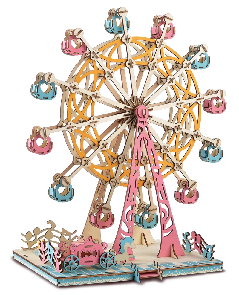 DIY 3D Wooden Jigsaw Puzzle Boy Girl Assembly Model Colorful Ferris Wheel Toys for Children Drop Shipping Juegos De Mesa
DIY 3D Wooden Jigsaw Puzzle Boy Girl Assembly Model Colorful Ferris Wheel Toys for Children Drop Shipping Juegos De Mesa