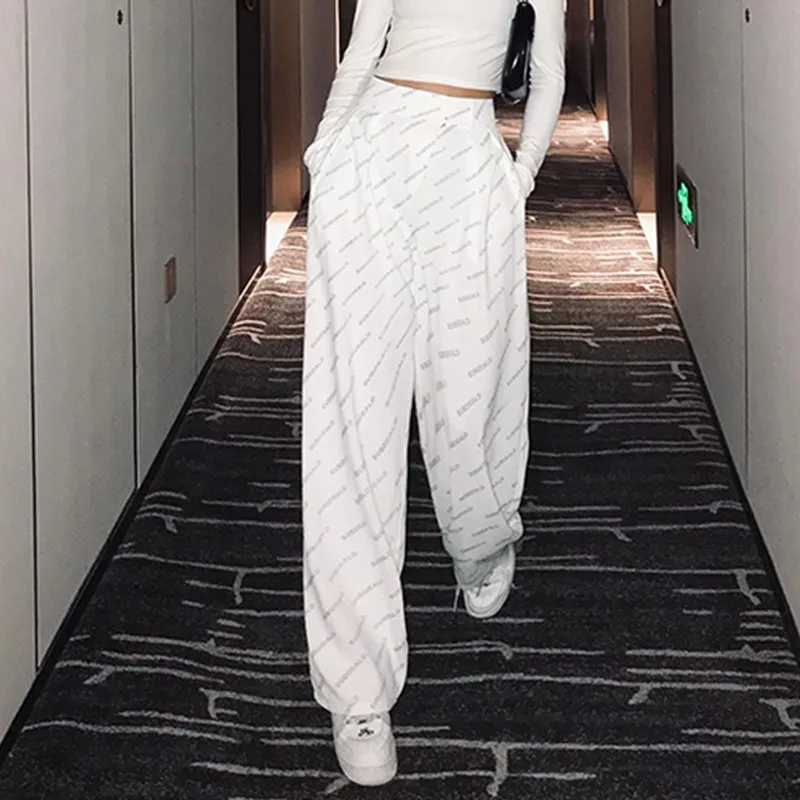 Tonngirls Vintage Pants Women Casual Loose Y2k High Waist Pants Letter Print Wide Leg Pants Streetwear White Trousers Ladies
Tonngirls Vintage Pants Women Casual Loose Y2k High Waist Pants Letter Print Wide Leg Pants Streetwear White Trousers Ladies