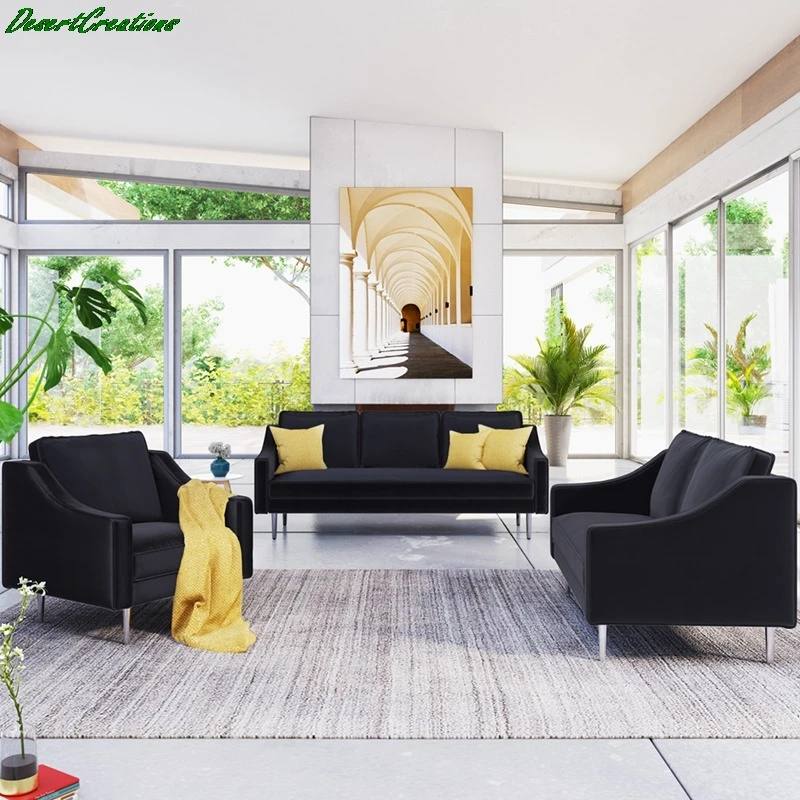 

Комплект диванов, мебель в современном стиле, кресло с мягкой обивкой, кресла для влюбленных и три места для дома или офиса