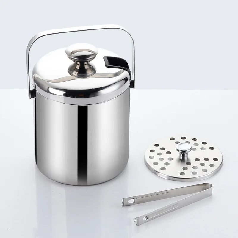1.3L Stainless Steel Ice Bucket with Tong and Lid Portable Bar Chilling Beer Cooler Champagne Wine Bucket Bar Accessories
1.3L Stainless Steel Ice Bucket with Tong and Lid Portable Bar Chilling Beer Cooler Champagne Wine Bucket Bar Accessories
