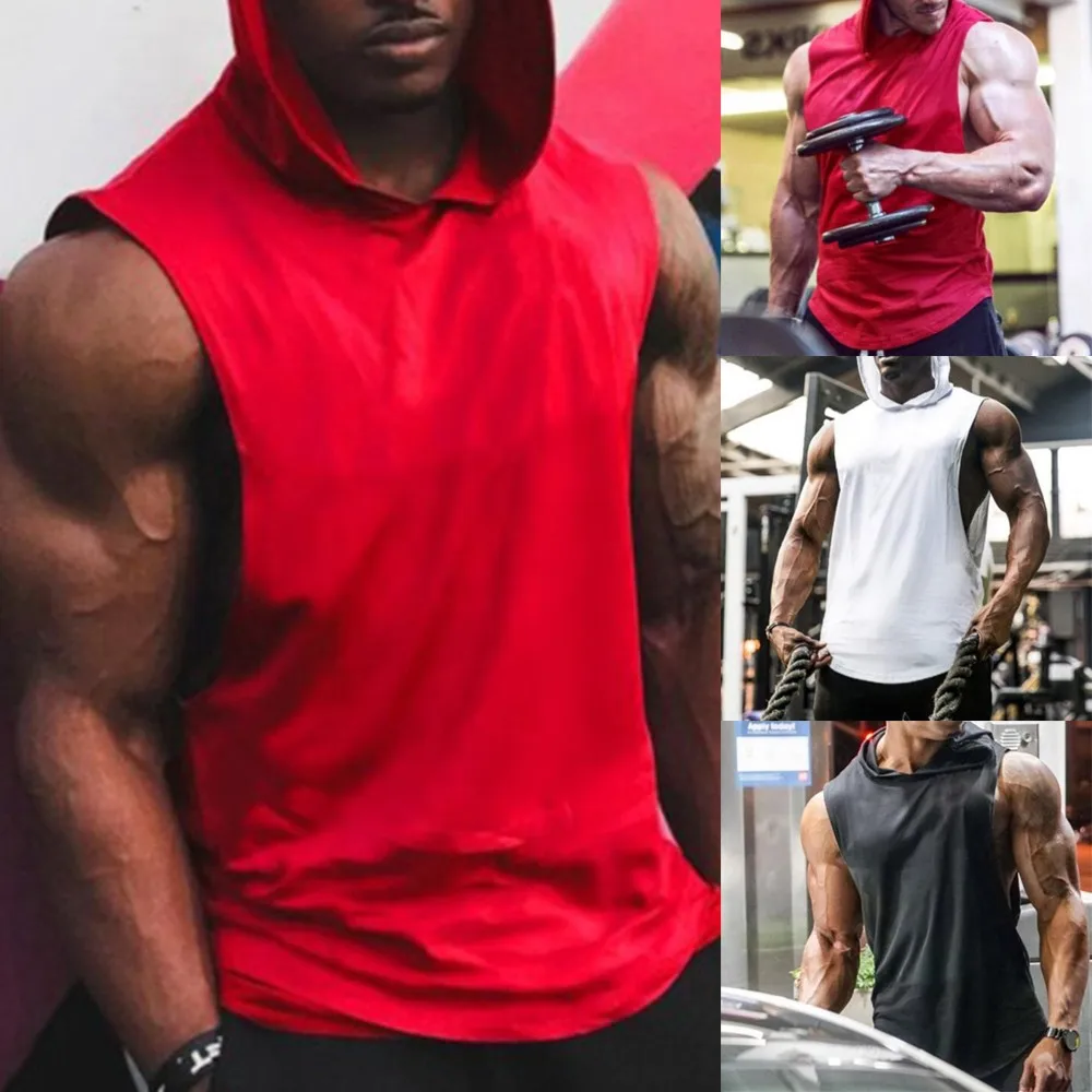 Men Hooded Vest Tank Tops Bodybuilding Sleeveless Gym Training Muscle T Shirt Hip Hop Streetwear Workout Elastic Men Tank Top
Men Hooded Vest Tank Tops Bodybuilding Sleeveless Gym Training Muscle T Shirt Hip Hop Streetwear Workout Elastic Men Tank Top
