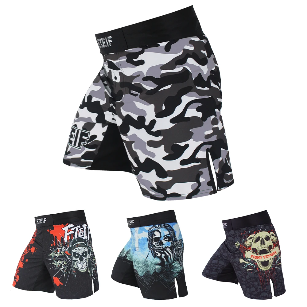 FTEIF MMA дышащие камуфляжные боксерские шорты тигр Муай Тай mma кикбоксинг сандалии