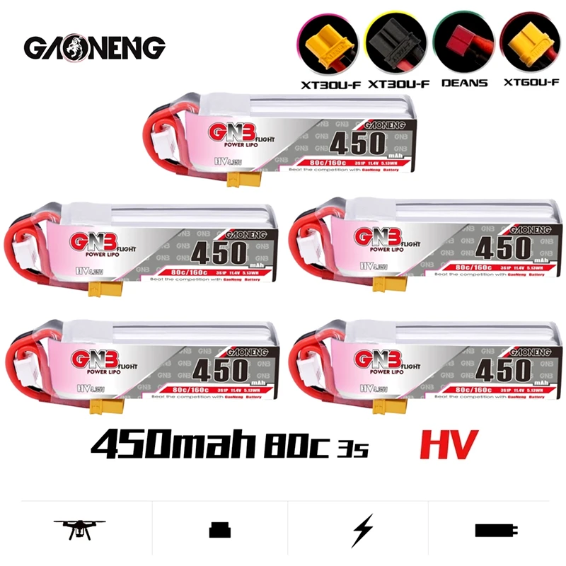 3/5 шт. GNB HV Max160C литий-полимерная батарея 3S 11,4 в 450 мА/ч фоторазъем для iFlight CineBee BetaPFV Beta 85X бесщеточные Запчасти для дрона
3/5 шт. GNB HV Max160C литий-полимерная батарея 3S 11,4 в 450 мА/ч фоторазъем для iFlight CineBee BetaPFV Beta 85X бесщеточные Запчасти для дрона