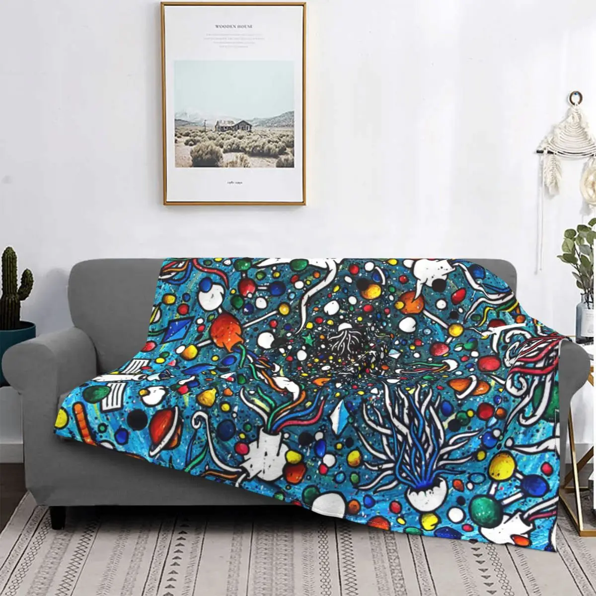 

Space-Ocean Big Bang Blankets Fleece Decoration Ultra-Soft Throw Blankets for Bedding Bedroom Plush Thin Quilt