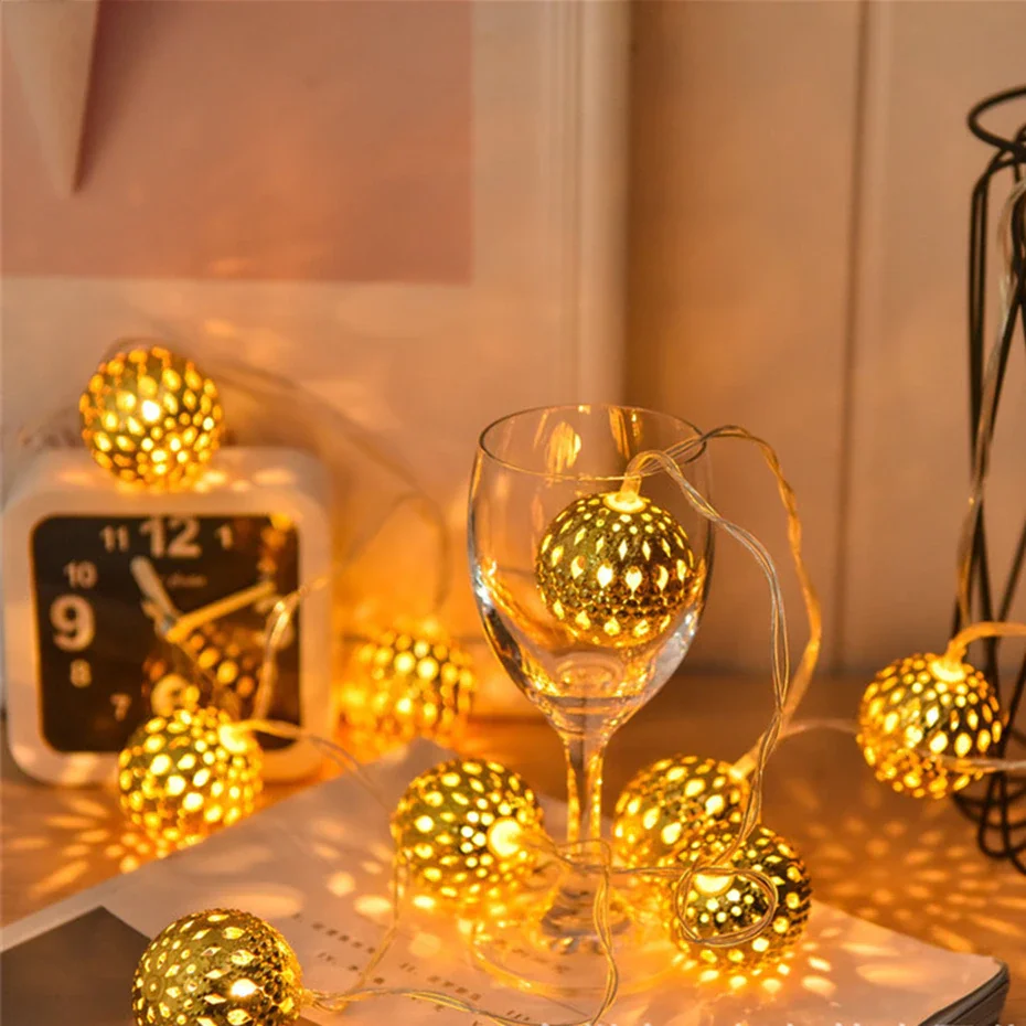 USB Power Led Light String Battery Hollow-out Moroccan Balls Garland Fairy Lights Wedding Party Christmas Decoration Lamp
USB Power Led Light String Battery Hollow-out Moroccan Balls Garland Fairy Lights Wedding Party Christmas Decoration Lamp