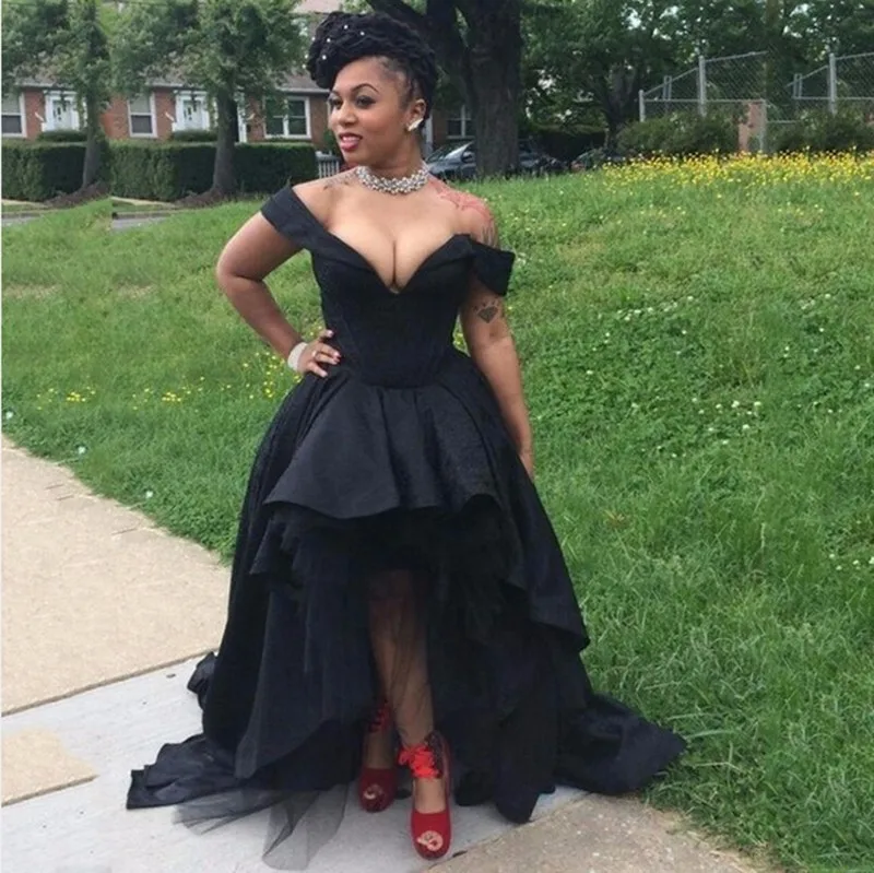 2020 High Low Prom Dresses Sexy Off The Shoulder Black Evening Dress Special Occasion Dresses Robe De Soiree Long Party Gowns
2020 High Low Prom Dresses Sexy Off The Shoulder Black Evening Dress Special Occasion Dresses Robe De Soiree Long Party Gowns