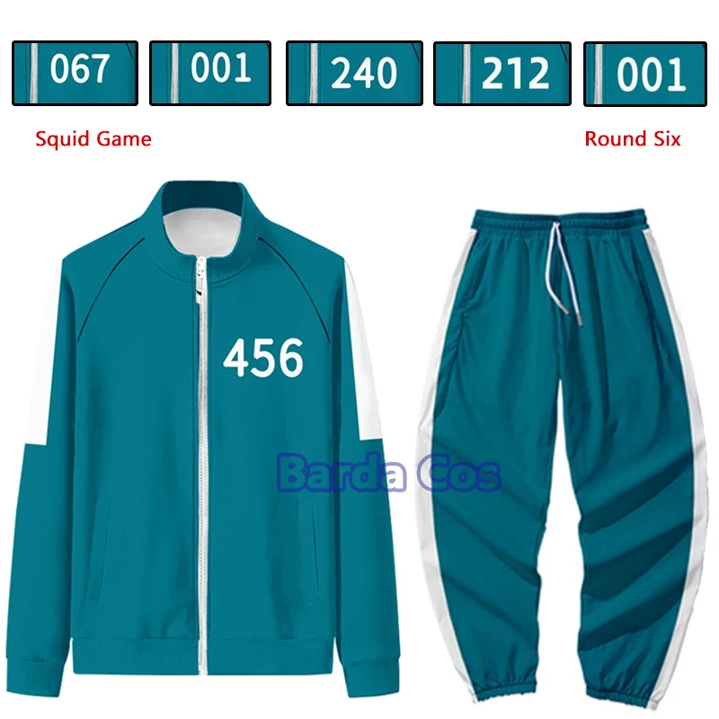 Korean Squid Game Costume Plus Size Jacket Pants Unisex Autumn Sweatshirt School Uniform Halloween Round Six Cosplay Costumes
Korean Squid Game Costume Plus Size Jacket Pants Unisex Autumn Sweatshirt School Uniform Halloween Round Six Cosplay Costumes